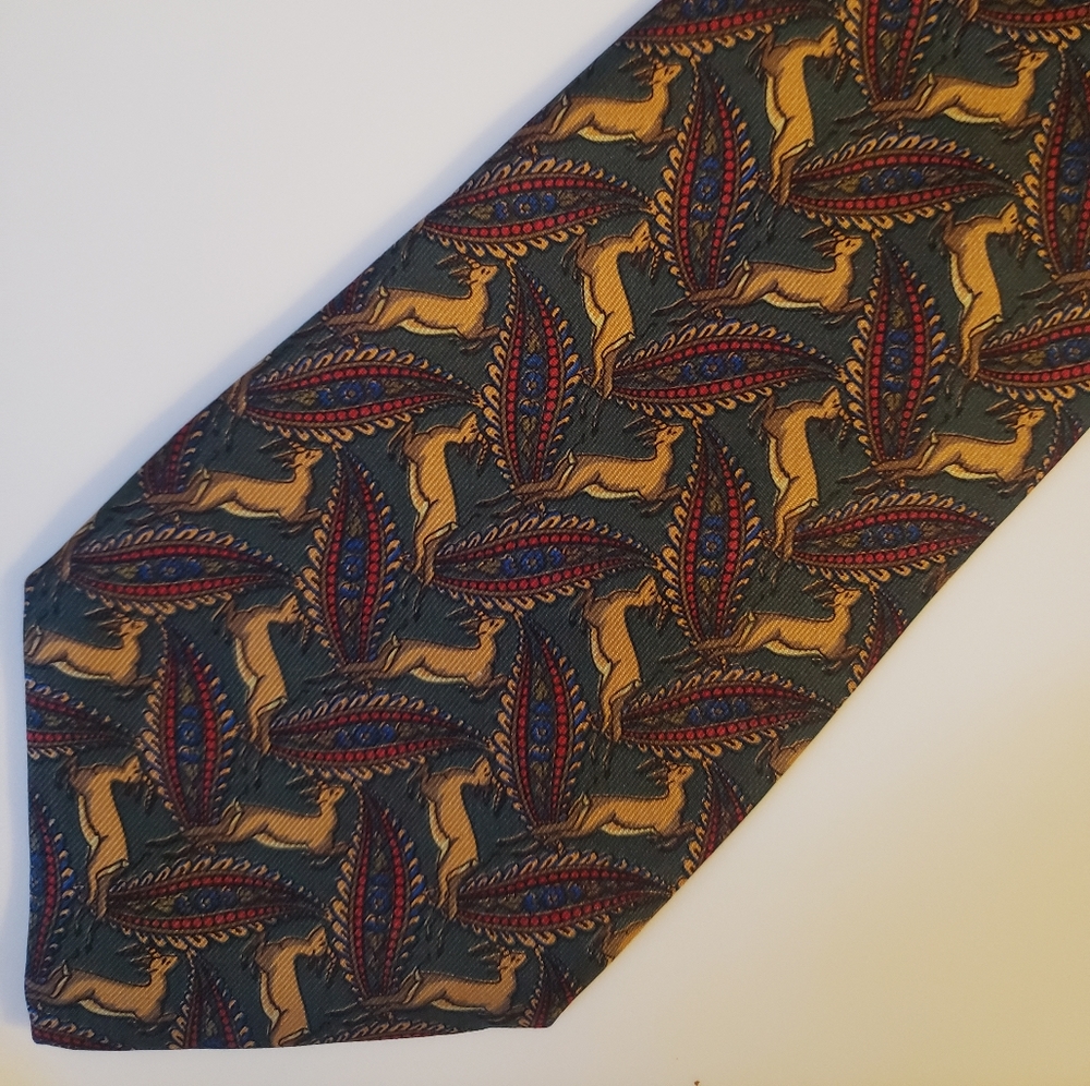 Salvatore Ferragamo necktie animal print motif